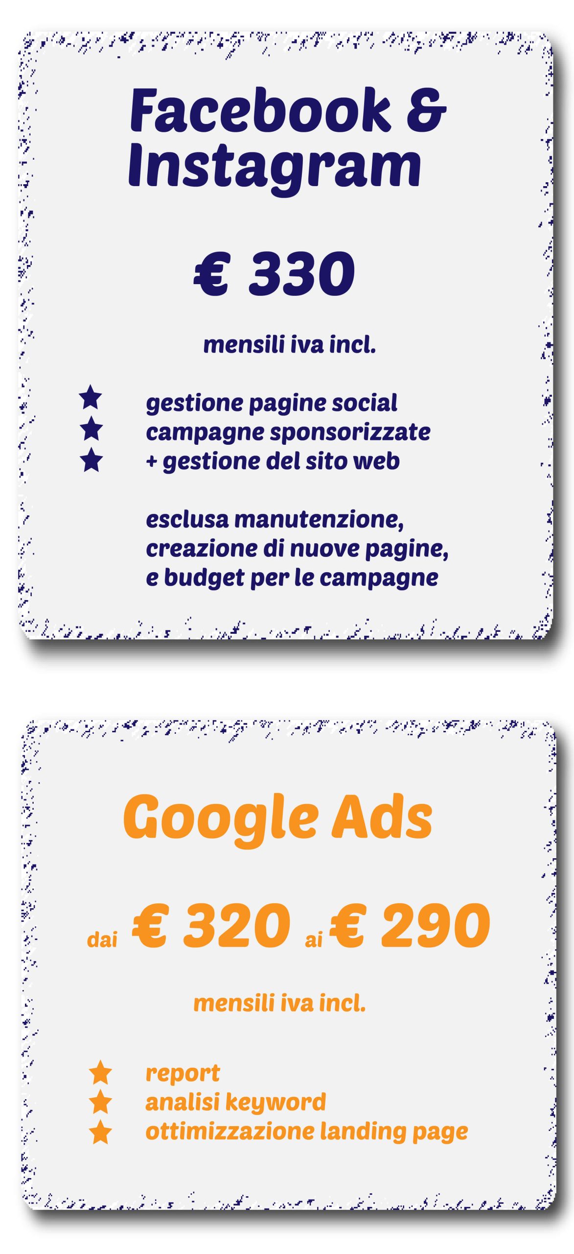 facebook e google ads prezzi digital marketing